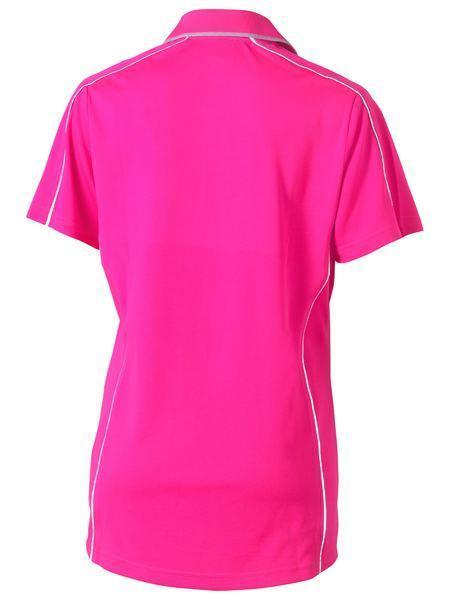 Bisley Women's Cool Mesh Polo Shirt BKL1425 Work Wear Bisley Workwear Pink 6 